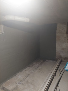 Photo de galerie - Cuvelage de cave . Réalisation réalisée avec produits parex 145 ou weberdrif .