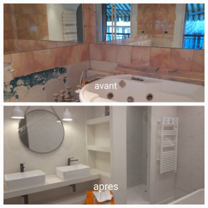 Photo de galerie - Transformation de salle de bain en béton cire