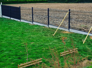 Photo de galerie - Pose clôture avec sous-bassement 