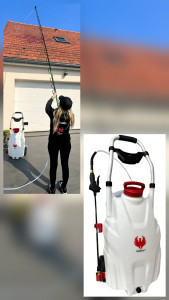 Photo de galerie - Pulverisateur electrique avec lance télescopique (jusqu'à 5,4 mètres), idéale pour l'entretien de votre toiture, façades, terrasse, ...
modèle proposer spray Phénix 
