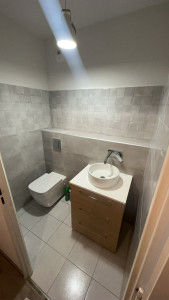 Photo de galerie - Remplacement wc plus pose robinetterie encastrer plus meuble lavabo 