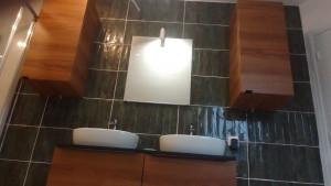 Photo de galerie - Carrelages et poses lavabo et meuble 