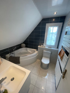 Photo de galerie - Remplacement de wc avec coffrage en placo et carrelage 