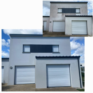 Photo de galerie - Nettoyage et traitement de façades sur enduit gratté. 