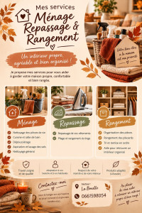 Photo de galerie - Je propose mes services de ménage, repassage et rangement à La Bouille et ses alentours.