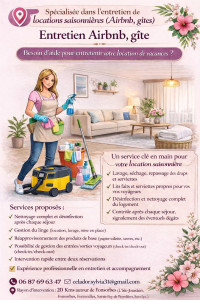 Photo de galerie - Service de ménage pour location saisonnière : nettoyage complet, gestion du linge, réapprovisionnement et contrôle après chaque séjour. Prestation clé en main pour un logement toujours impeccable.