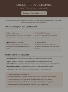 Photo de galerie - Tarif séance 