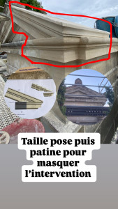 Photo de galerie - Taille et pose Souflet de fronton 