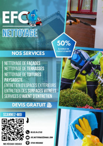 Photo de galerie - Voici notre flyer avec tous les entretiens que nous proposons à chaque personne nous avons le crédit d’impôt éligible à 50 % pour chaque client