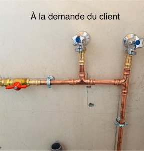 Photo de galerie - Modifications tuyaux et pose de robinet Lave linge et frigo et robinet puisage extérieur 