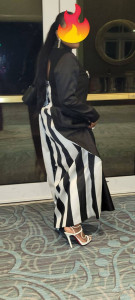 Photo de galerie - Robe satin duchesse noir et blanc 