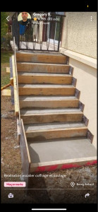 Photo de galerie - Réalisation escalier béton coffrage traditionnel 