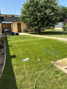 Photo de galerie - Pose de gazon en rouleaux