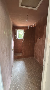Photo de galerie - Tadalak décoration enduit et pose wedi crée fermeture de douch et pose carrelage 
