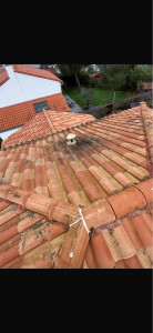 Photo de galerie - Nettoyage de la toiture et ensuite une résine incolore 