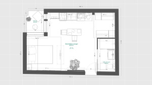 Photo de galerie - Plan réalisé en vue d'une rénovation de studio