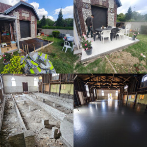 Photo de galerie - Coffrage, ferraillage, coulage de dalles
Béton armé, fibré, auto plaçant 

Préparation et nettoyage