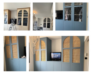 Photo de galerie - Idée d’aménagement , peinture, pose de cannage et mise en place des poignées