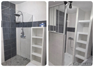 Photo de galerie - Rénovation d'une salle de bain avant après