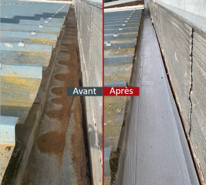 Photo de galerie - Avant après cheneau intérieur 