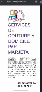 Photo de galerie - Couturière à domicile 
