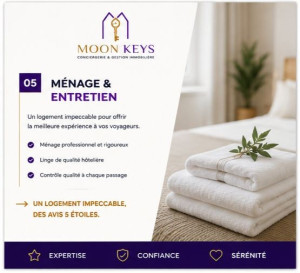Photo de galerie - MÉNAGE & ENTRETIEN
Un logement impeccable pour satisfaire les voyageurs et favoriser les avis 5 étoiles.
