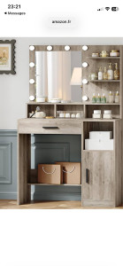 Photo de galerie - Coiffeuse avec led 