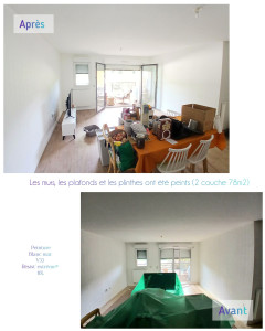 Photo de galerie - Les murs, les plafonds et les plinthes ont été peints ( 2 couche 78m2 )