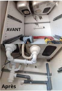 Photo de galerie - Modification d'évacuations et pose un nouveau vidange d'évier de cuisine 
