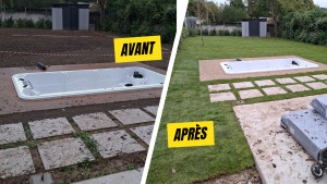 Photo de galerie - Préparation et pose de gazon 260m2