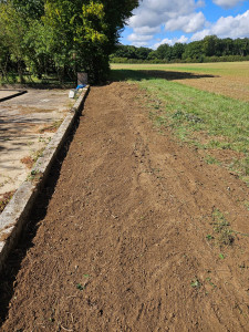 Photo de galerie - Mise à niveau derrière muret 

