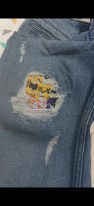 Photo de galerie - Retouches de pantalon empiècement genoux 