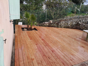 Photo de galerie - Création terrasse bois sur plau 