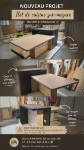 Photo de galerie - Fabrication d'un îlot de cuisine sur mesure de a à z