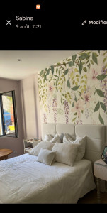 Photo de galerie - Peinture d'une chambre et pose d'un décor panoramique 