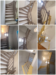 Photo de galerie - ? Relooking escalier réalisé !
Peinture complète des marches, contremarches, rampes, mains courantes et plinthes.
? Intervention possible dans votre secteur.
Contactez-moi pour un devis rapide !