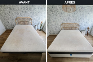 Photo de galerie - Avant / Après d'un matelas