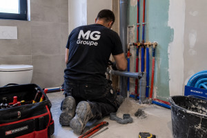 Photo de galerie - Installation de lavabo dans le salle de bain 