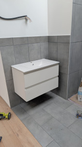 Photo de galerie - Pose meuble vasque 