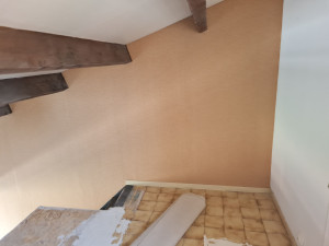 Photo de galerie - Impression 
ratissage subjectil 
pose de papier peint intissé 