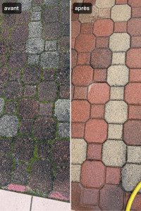 Photo de galerie - Nettoyage pavé de terrasse