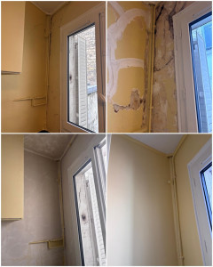 Photo de galerie - Réparation d’humidité dans un mur 