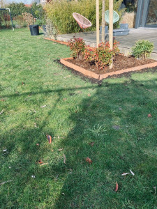 Photo de galerie - Pose de bordure et création de massif 