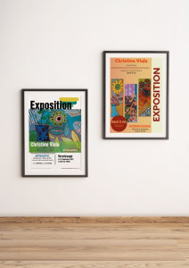 Photo de galerie - Commande de deux affiches pour annoncer des vernissages d'une artiste peintre. 