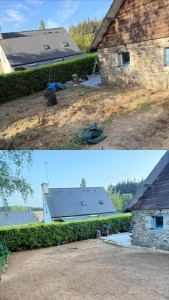 Photo de galerie - Aménagement du terrain pour l’engazonnement terminé ! Prêt à embellir votre jardin.”