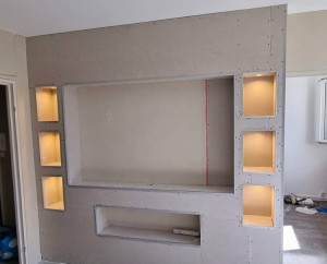 Photo de galerie - Niche télé placo + led intégré 