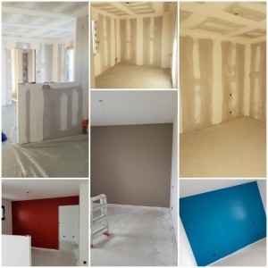 Photo de galerie - Ponçage des bandes mise en peinture