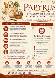 Photo de galerie - Livraison de courses et petits achats du quotidien : courses alimentaires, achats de proximité, retrait ou dépôt simple et livraison à domicile. Tarif fixé à l’avance selon la demande et la distance.