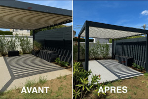 Photo de galerie - Nettoyage complet pergolas et terrasse 