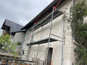 Photo de galerie - Realisation d une facade à la chaux
